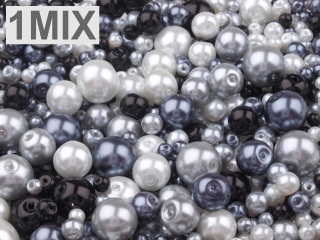 Voskované perly mix velikostí a barev 4 - 12 mm - MIX 1