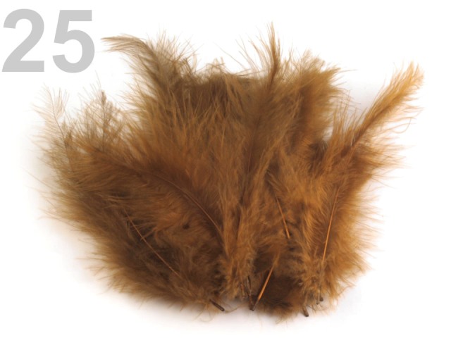 Pštrosí peří délka 12-17 cm HNĚDÁ