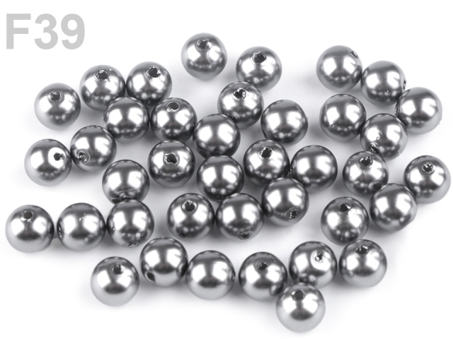 Plastové voskové perly Glance 8 mm 10 g ŠEDÁ NEUTRÁLNÍ