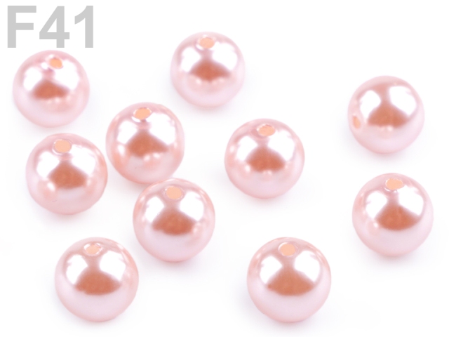 Plastové voskové perly Glance 10 mm 10 g růžová prášková
