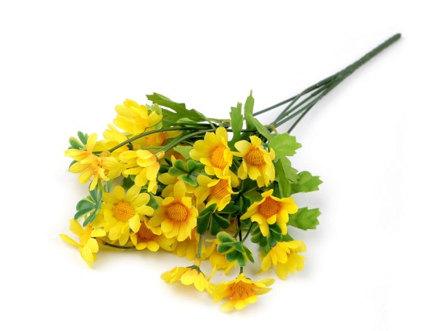 Umělá kytice kopretin - žlutá