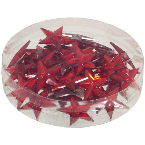 Dekorační lepící hvězdička 3 cm - červená