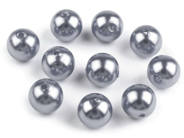 Plastové voskové perly Glance 10 mm 10 g šedá perlová