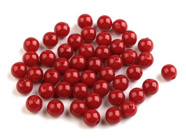Plastové voskové perly Glance 8 mm 10 g červená jahoda