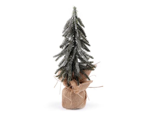 Umělý vánoční stromeček s glitry 29 cm