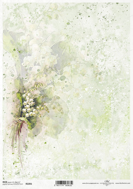 Rýžový papír A4 pro tvoření - Květy v pastelu