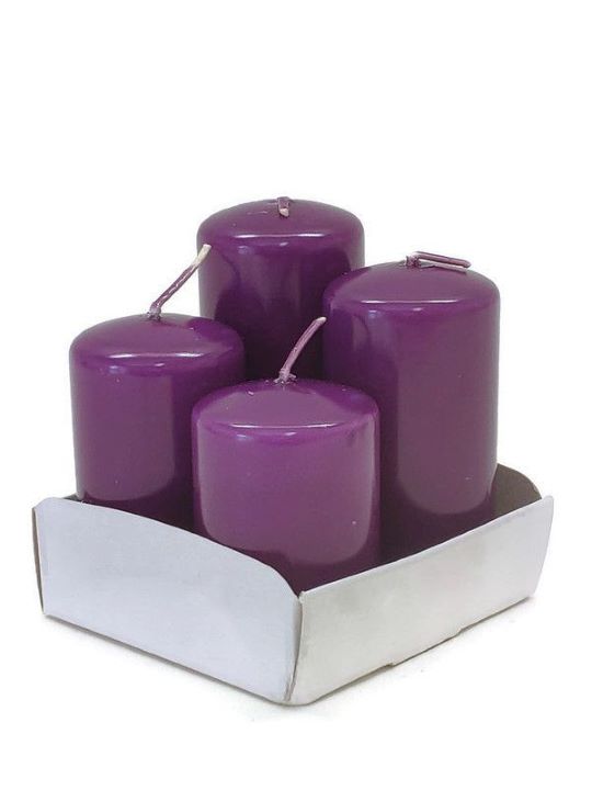 Adventní svíčky postupné lakované - tmavě fialová