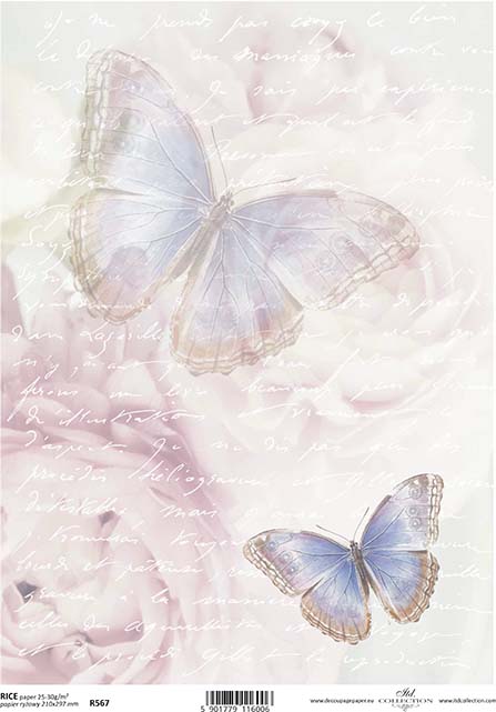 Rýžový papír A4 pro tvoření - Motýli