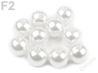 Plastové voskové perly Glance 10 mm 10 g BÍLÁ