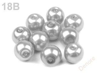 Skleněné voskové perly 8 mm STŘÍBRNÁ SVĚTLÁ 50 g