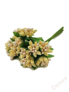 Přízdoba, drobný květ 11 cm - střapatá - ŽLUTÁ
