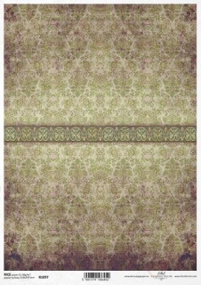 Rýžový papír A4 pro tvoření - vzor zelená