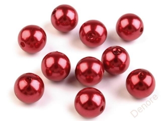 Plastové voskové perly Glance 10 mm 10 g červená