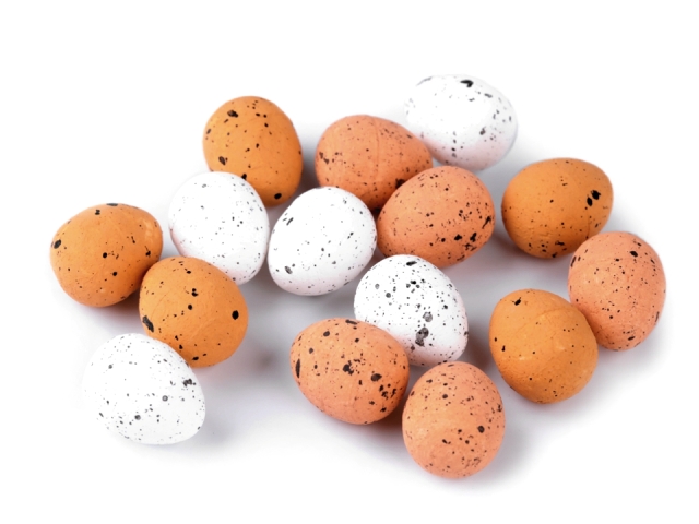 Vajíčka křepelčí 1,9 cm - balení 100 ks - přírodní hnědá