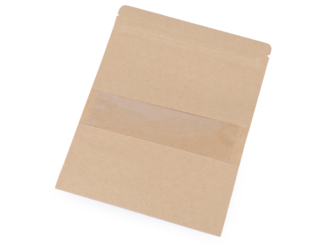 Papírový sáček s průhledem natural 14x20 cm - 10 KS