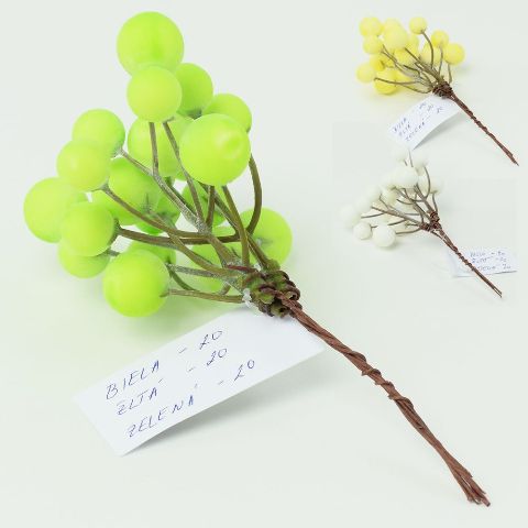 Kuličky na drátku 13 cm ŽLUTÁ