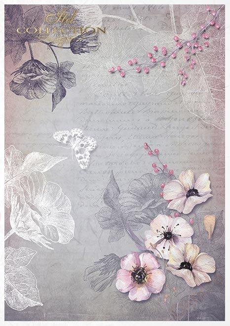 Sada 11 rýžových papírů s příslušenstvím  - SHABBY