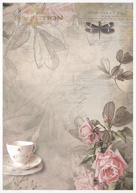 Sada 11 rýžových papírů s příslušenstvím  - SHABBY