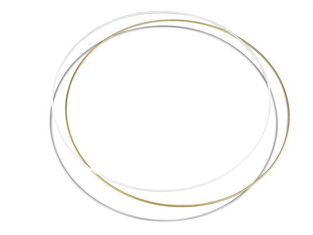 Kovový kruh na lapač snů / k dekorování 60 cm STŘÍBRNÁ