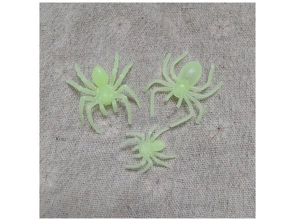 Dekorace, fluorescenční, plast., pavouci TARANTULE, 3.5 x 3.0 x 0.7 cm, 4ks/bal
