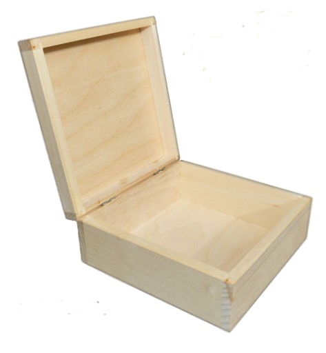 Dřevěná čtvercová krabička s víkem malá 10*10