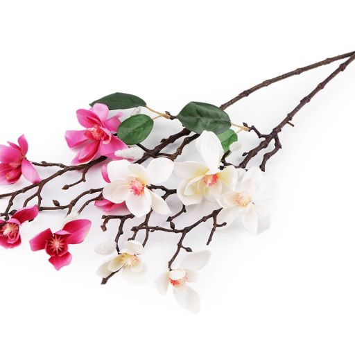 Umělá větvička magnolie fialovorůžová