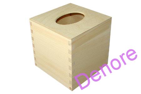 Dřevěná krabičká na kapesníčky s posuvným dnem - čtvercová