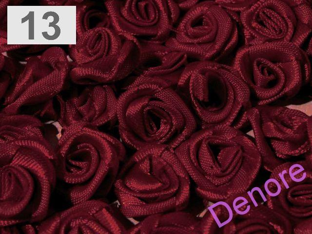 Textilní růžička 13 - 15 mm - rudá 13