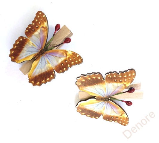 Dřevěné kolíčky, motýlci, 6 ks, 4,8 cm