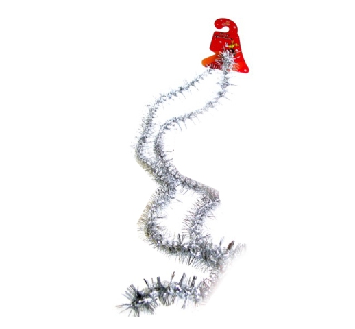 Vánoční dekorace, řetěz, 5 cm x 2 m, 2-vrstvý stříbrný
