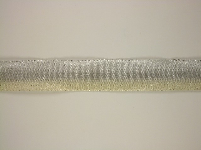 Dekorační stuha s ombré efektem 25 mm STŘÍBRNÁ-VANILKA