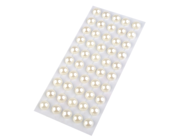 Samolepící perly na lepícím proužku 10 mm KRÉMOVÁ
