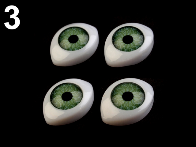 Oči nalepovaci 12 x 17 mm - zelená