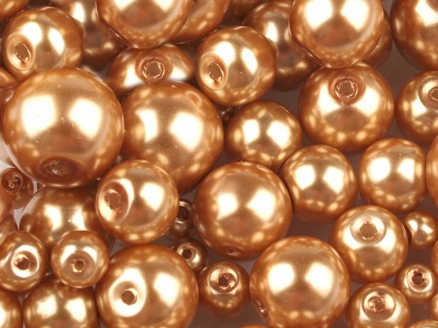 Skleněné voskové perly mix velikostí 4 - 12 mm ZLATÁ