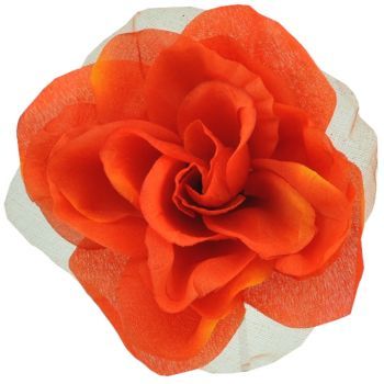 Růže s tylem - oranžová - 12 cm
