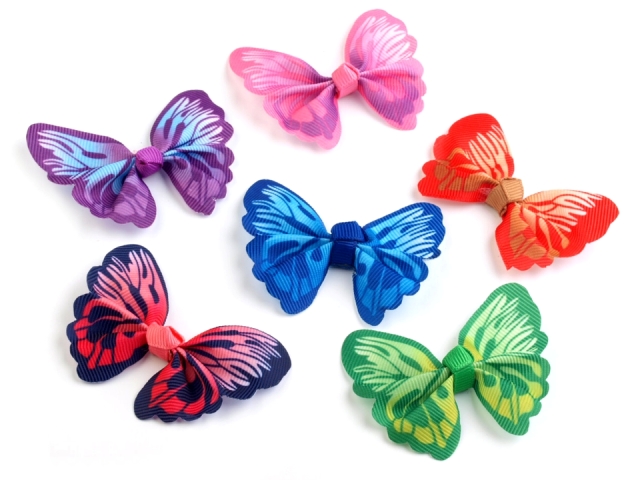 Textilní aplikace 3D motýl mix varev