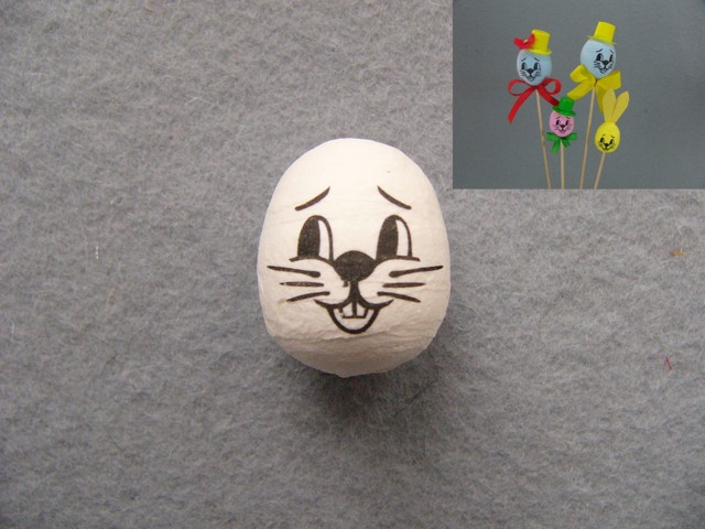 Vatovka vajíčko s potiskem - zajíček - 30 x 24 mm