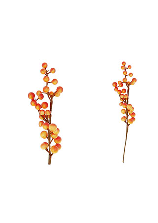 Větvička podzimní, umělá dekorace 25 cm ORANŽOVÁ