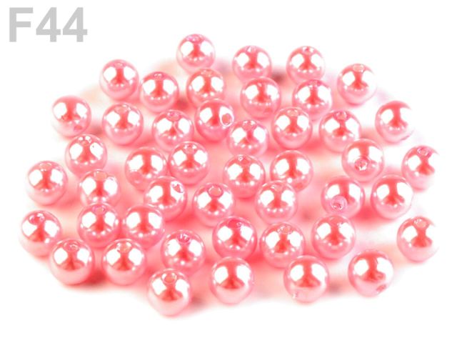 Plastové voskové perly Glance 8 mm 10 g RŮŽOVÁ SV.