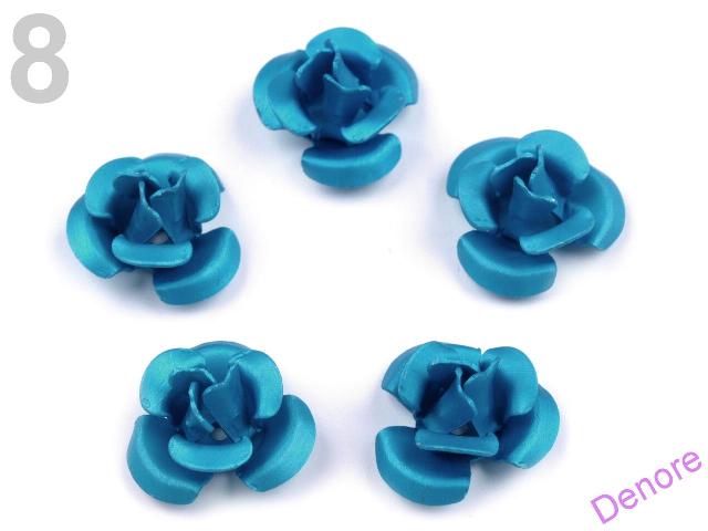 Růžička 12 mm kovová - modrá 8