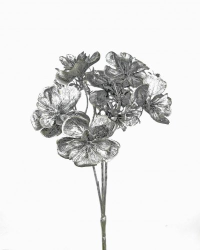 květinky metalic 23 cm - stříbrná