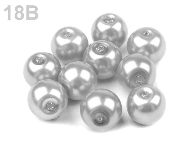 Skleněné voskové perly 8 mm STŘÍBRNÁ SVĚTLÁ 50 g