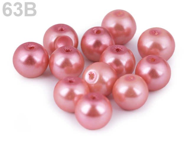 Skleněné voskové perly 8 mm RŮŽOVÁ KORÁLOVÁ 50 g