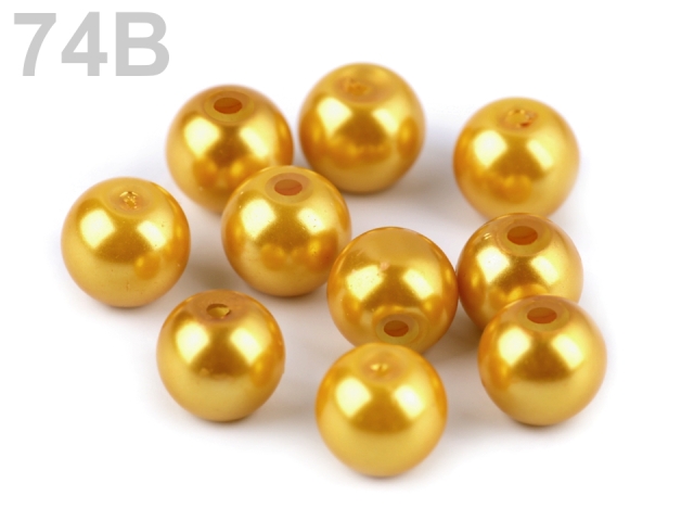 Skleněné voskové perly 8 mm ZLATÁ SVĚTLÁ 50 g