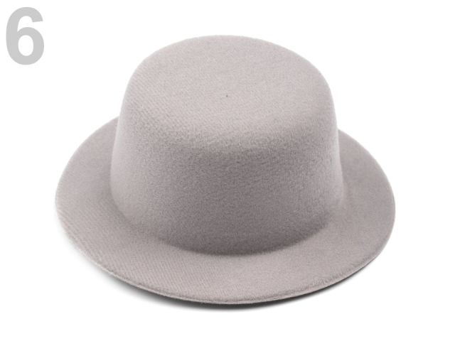 Mini klobouček k dozdobení 13,5 ŠEDÁ