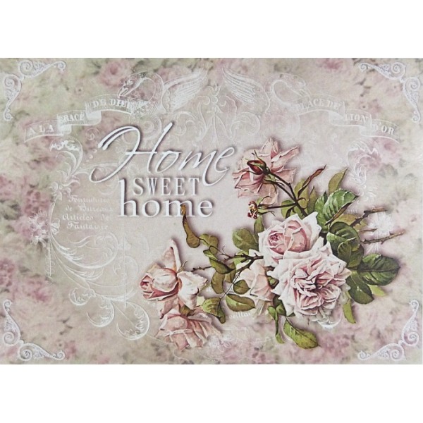 Rýžový papír A4 pro tvoření - Růže Home Sweet Home
