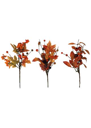 Umělá větev s bobulemi v podzimních barvách MIX