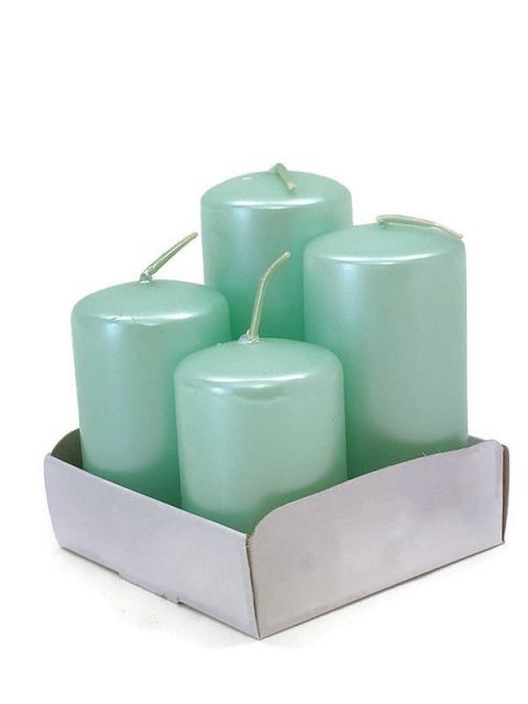 Adventní svíčky postupné metál - máta