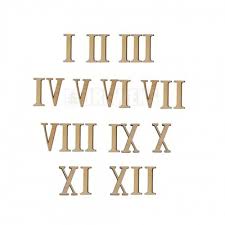 Dřevěné číslice - 1 až 12 římská