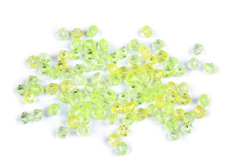 Plastové korálky cínovky MIX 6x6 mm 25 g ZELENÁ